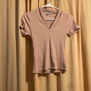 Pink low neck shirt